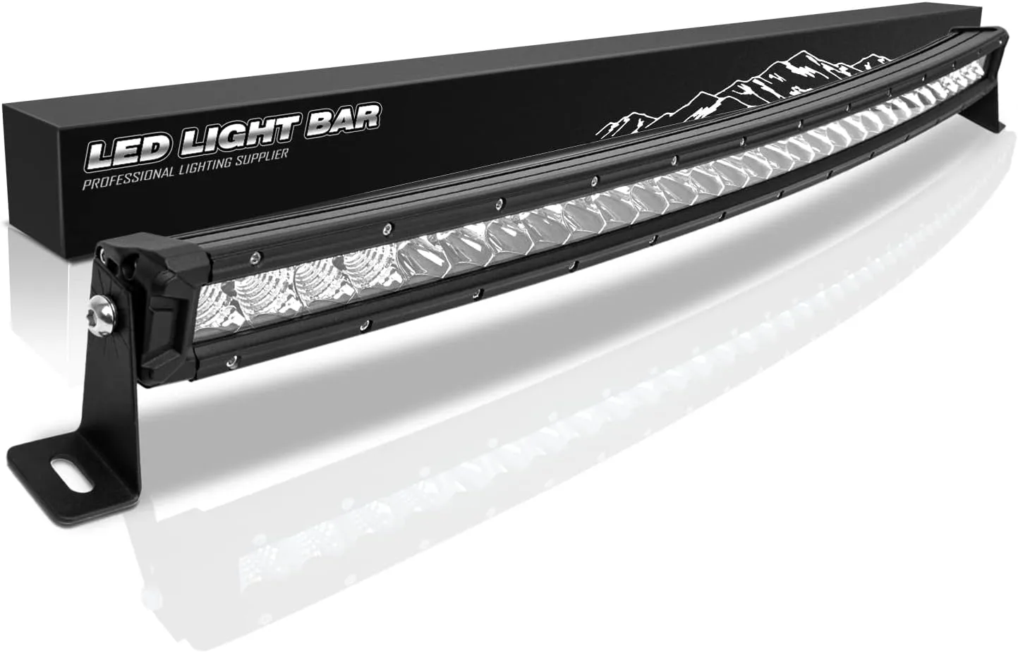32 Inch Curved LED Light Bar, 240W Super Bright Flood & SpotBeam Combo - 48000LM Off Road Driving Single Row Light Bars for Trucks for Jeep Trucks Boats ATV UTV Cars