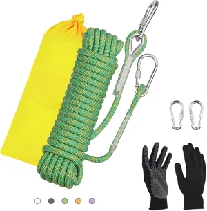 8mm Static Climbing Rope - Heavy Duty Climbing Rope for Rock Climbing, Tree Climbing Gear, Arborist Rope, and Camping Rope - 10m (32ft), 20m (64ft), 30m (96ft)