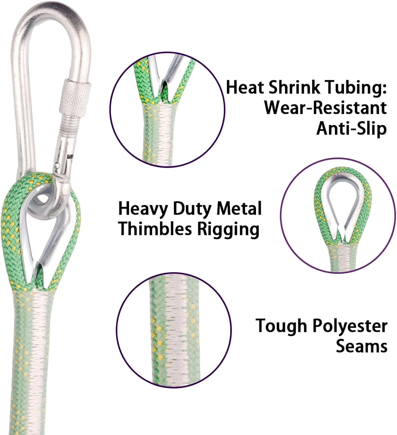 8mm Static Climbing Rope - Heavy Duty Climbing Rope for Rock Climbing, Tree Climbing Gear, Arborist Rope, and Camping Rope - 10m (32ft), 20m (64ft), 30m (96ft)