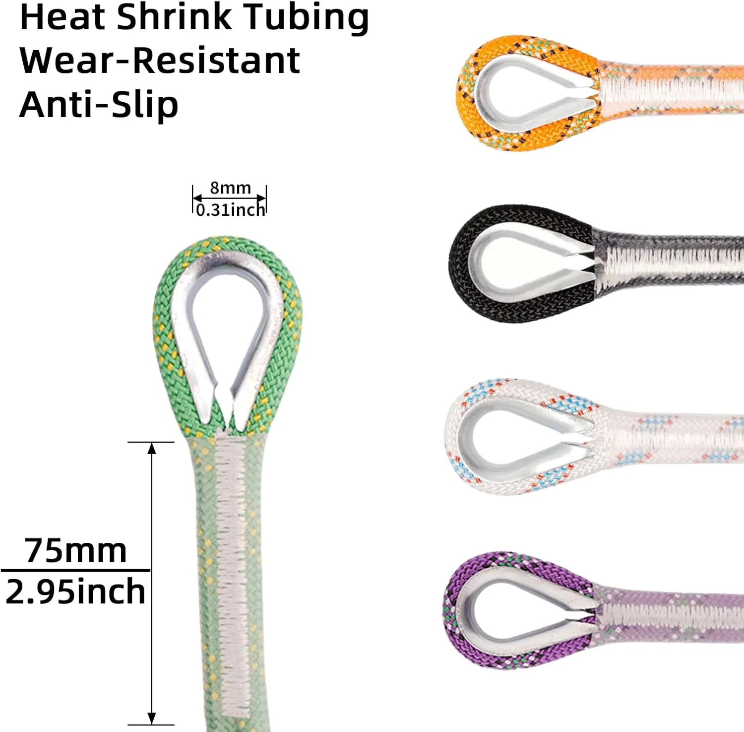 8mm Static Climbing Rope - Heavy Duty Climbing Rope for Rock Climbing, Tree Climbing Gear, Arborist Rope, and Camping Rope - 10m (32ft), 20m (64ft), 30m (96ft)