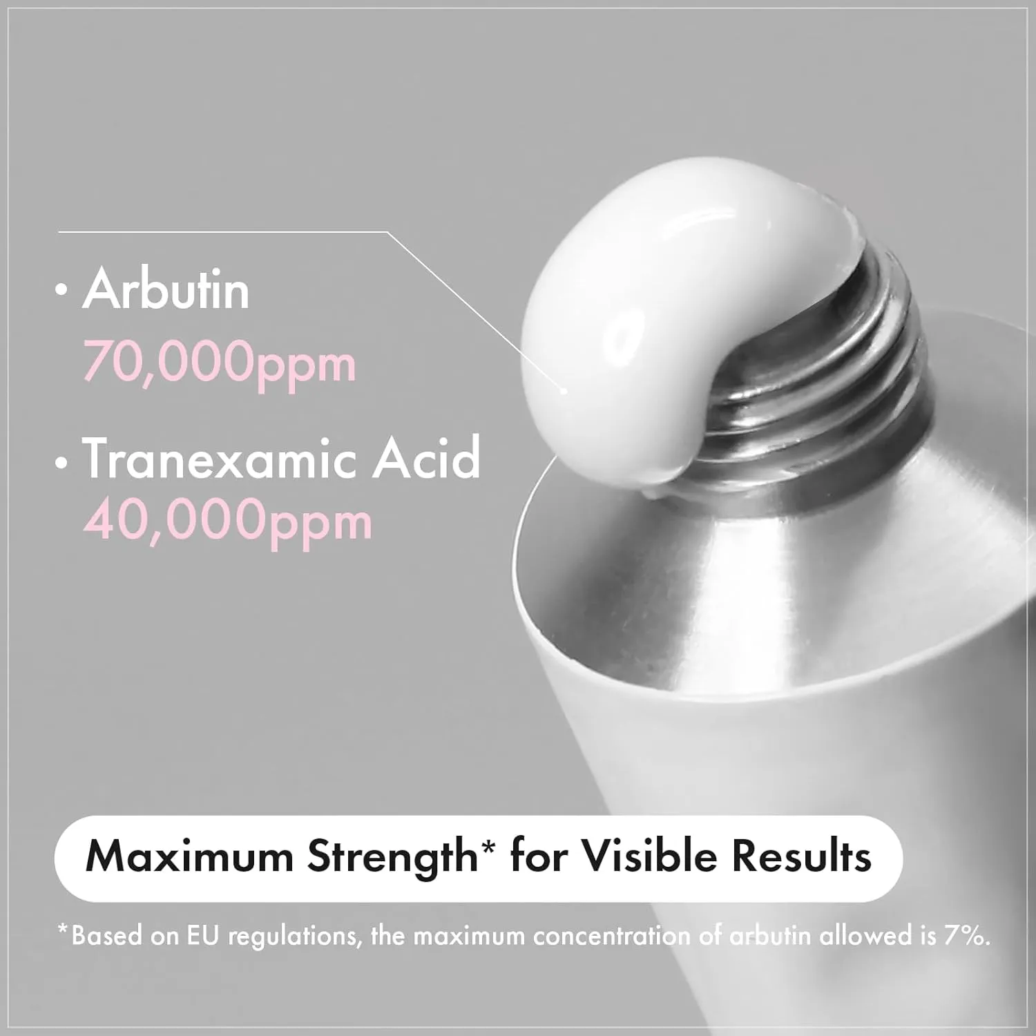 Arbutin 7%   Tranexamic Acid 4% Cream, 70,000ppm Arbutin, 40,000ppm TXA, Niacinamide, Glutathione, Dark Spots, Freckle, Blemishes, Pigmentation, Korean Skin Care, 50ml, 1.69 fl.oz.