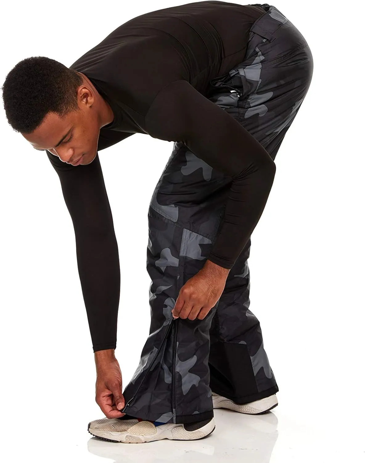 Arctic Quest Mens Snow Ski Waterproof Softshell Snowboard Pants Outdoor Hiking Zipper Bottom Windproof Warm Snow Pants