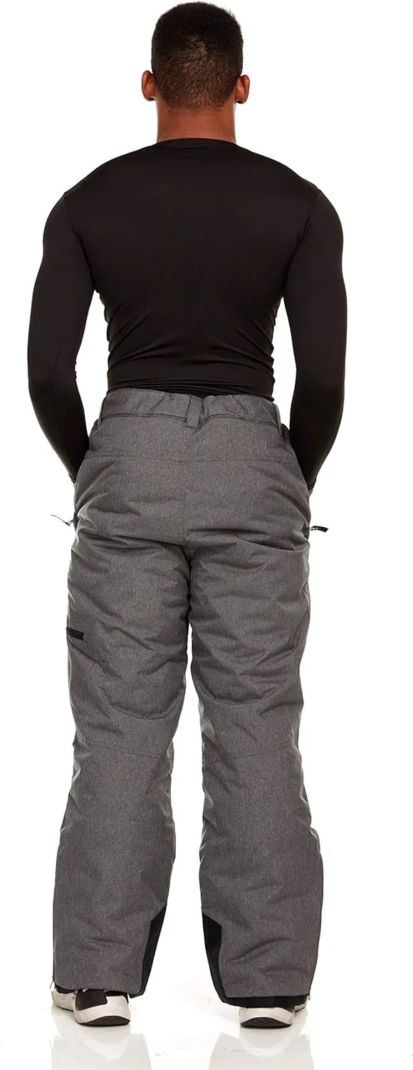 Arctic Quest Mens Snow Ski Waterproof Softshell Snowboard Pants Outdoor Hiking Zipper Bottom Windproof Warm Snow Pants
