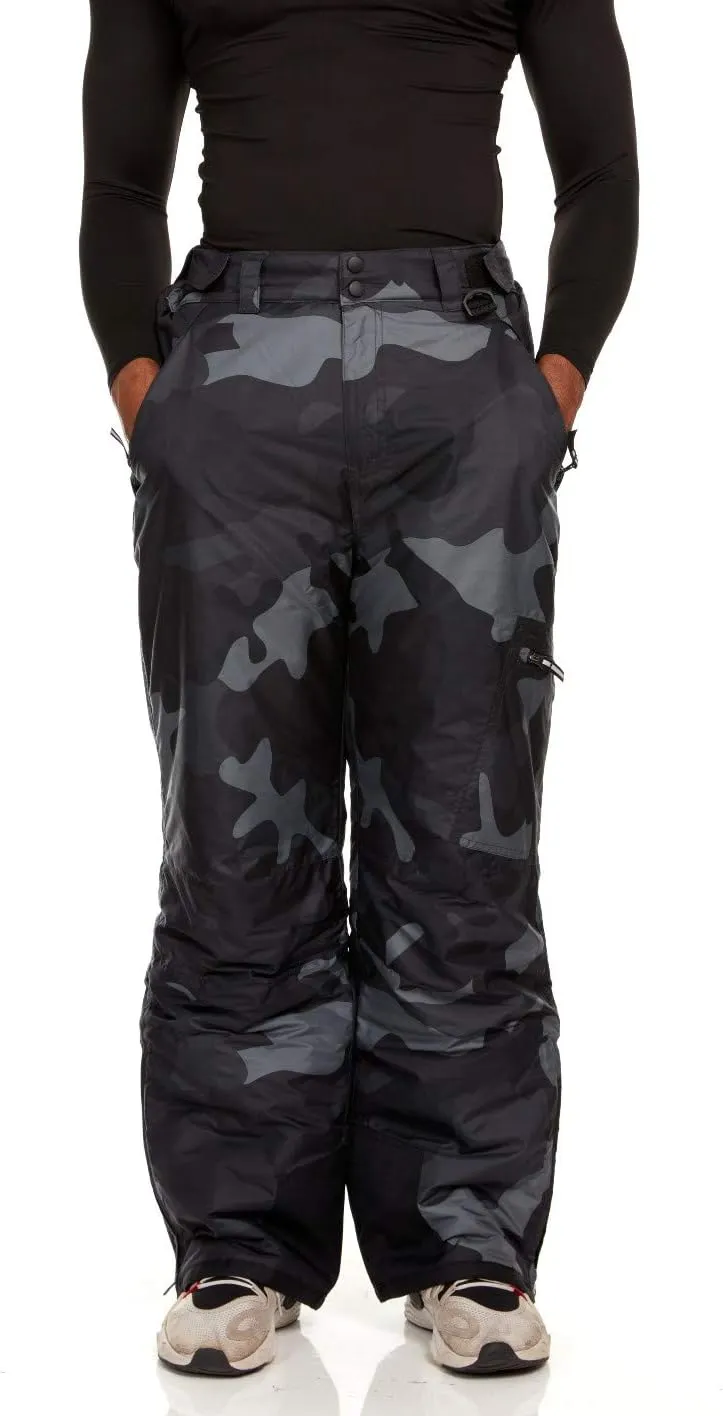 Arctic Quest Mens Snow Ski Waterproof Softshell Snowboard Pants Outdoor Hiking Zipper Bottom Windproof Warm Snow Pants