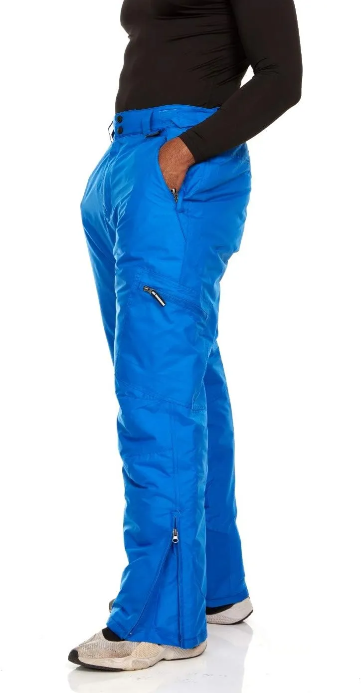 Arctic Quest Mens Snow Ski Waterproof Softshell Snowboard Pants Outdoor Hiking Zipper Bottom Windproof Warm Snow Pants