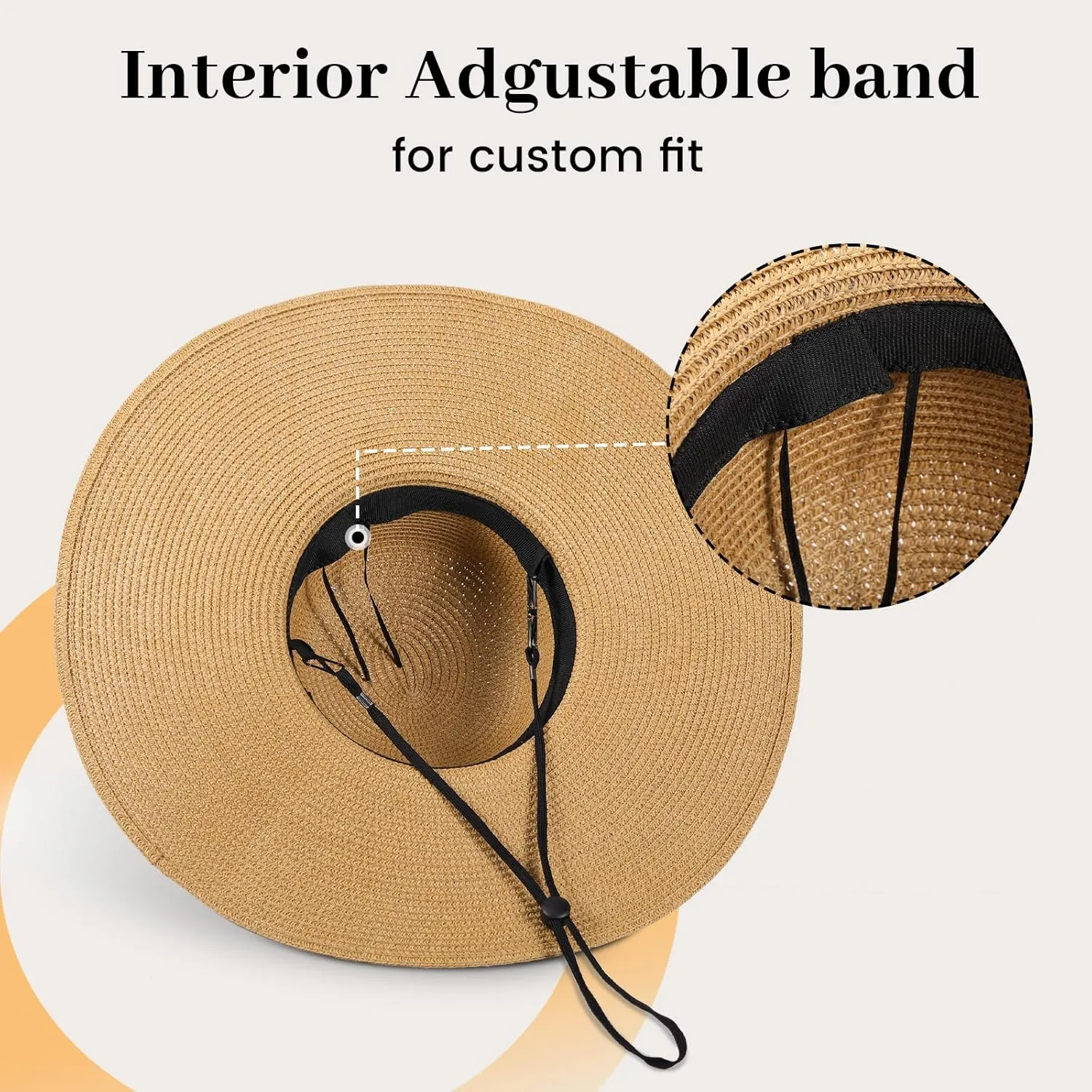 Beach Sun Straw Hats for Women, UPF 50  UV Sun Protection Wide Brim Summer Straw Hat Foldable Packable Roll up Cap