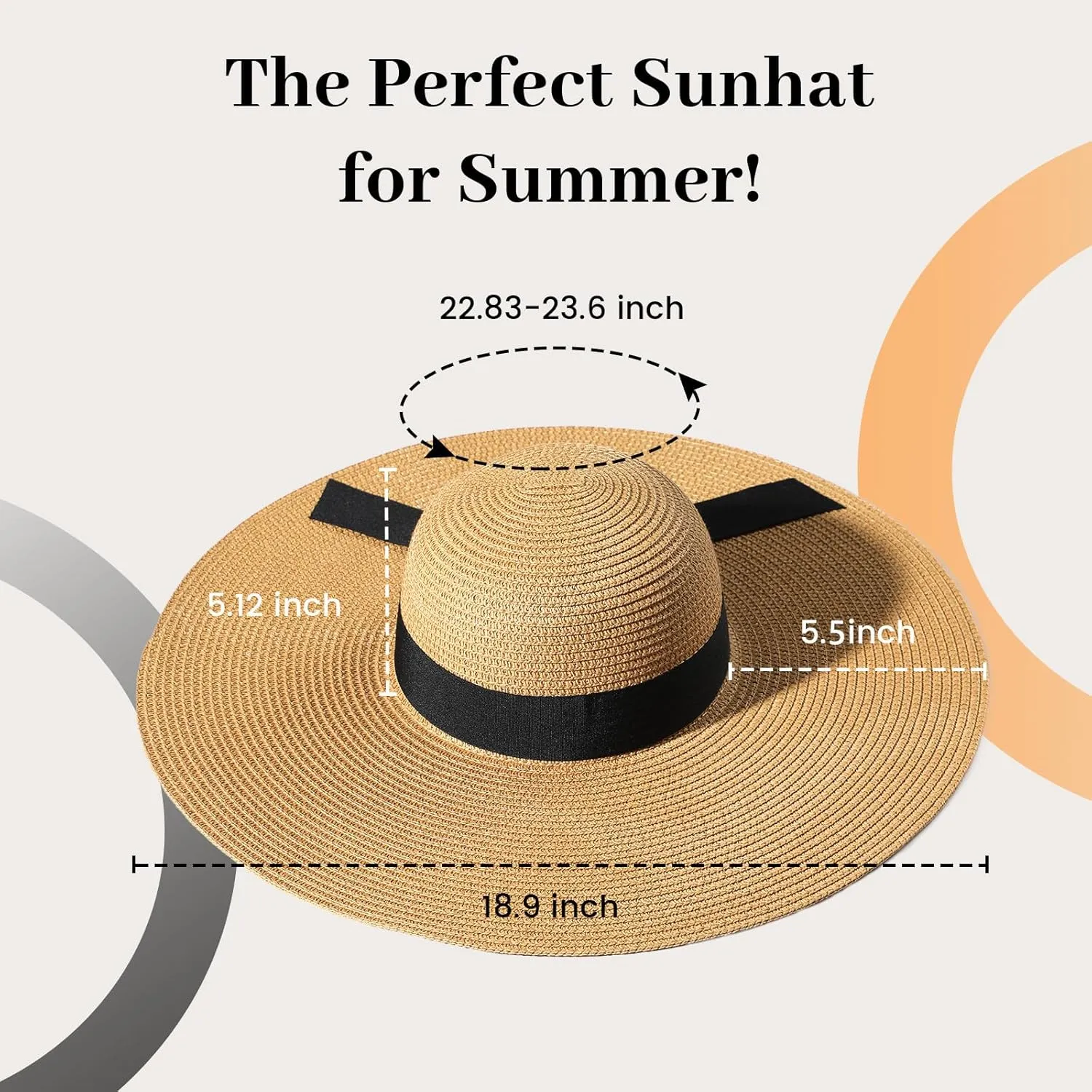 Beach Sun Straw Hats for Women, UPF 50  UV Sun Protection Wide Brim Summer Straw Hat Foldable Packable Roll up Cap