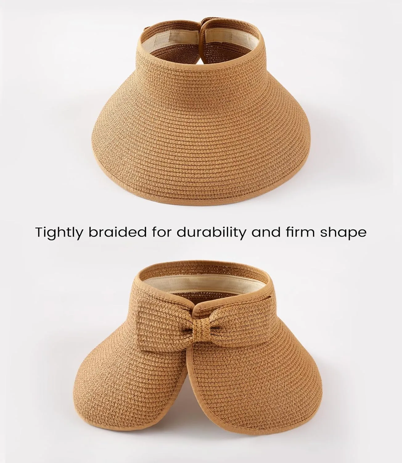Beach Sun Straw Hats for Women, UPF 50  UV Sun Protection Wide Brim Summer Straw Hat Foldable Packable Roll up Cap