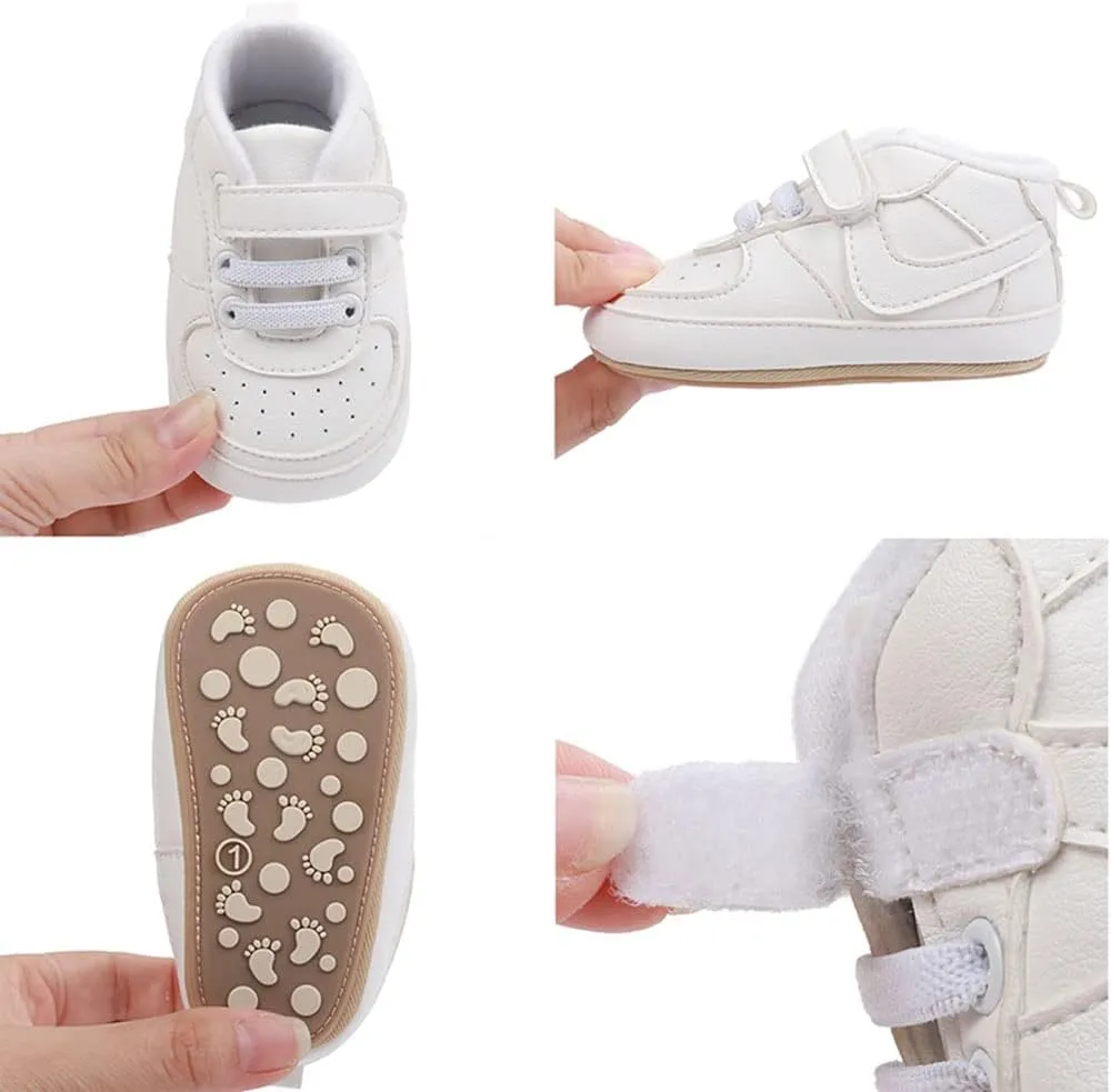 Clowora Unsex Baby Shoes Boys Girls Infant Sneakers Non-Slip Soft Rubber Sole Toddler Crib First Walker Lightweight Shoes