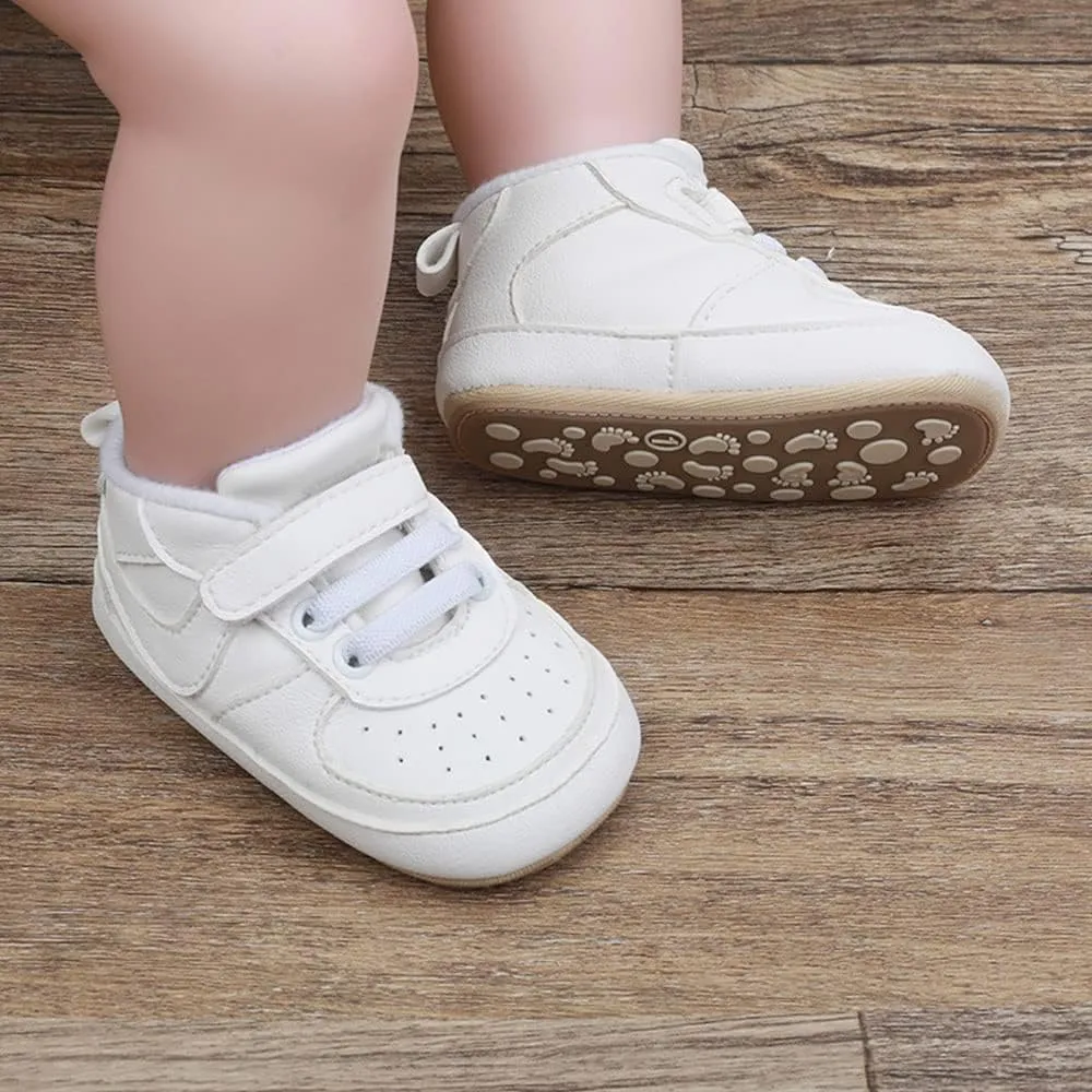 Clowora Unsex Baby Shoes Boys Girls Infant Sneakers Non-Slip Soft Rubber Sole Toddler Crib First Walker Lightweight Shoes