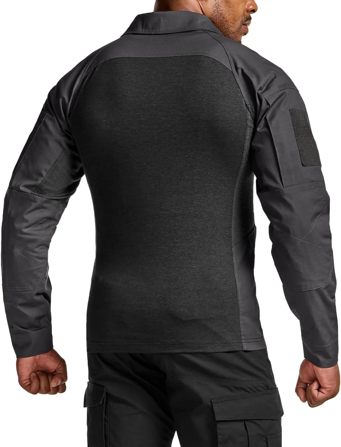 CQR Men's Combat Shirt Tactical 1/4 Zip Long Sleeve Military BDU Shirts Camo EDC Top with Pockets