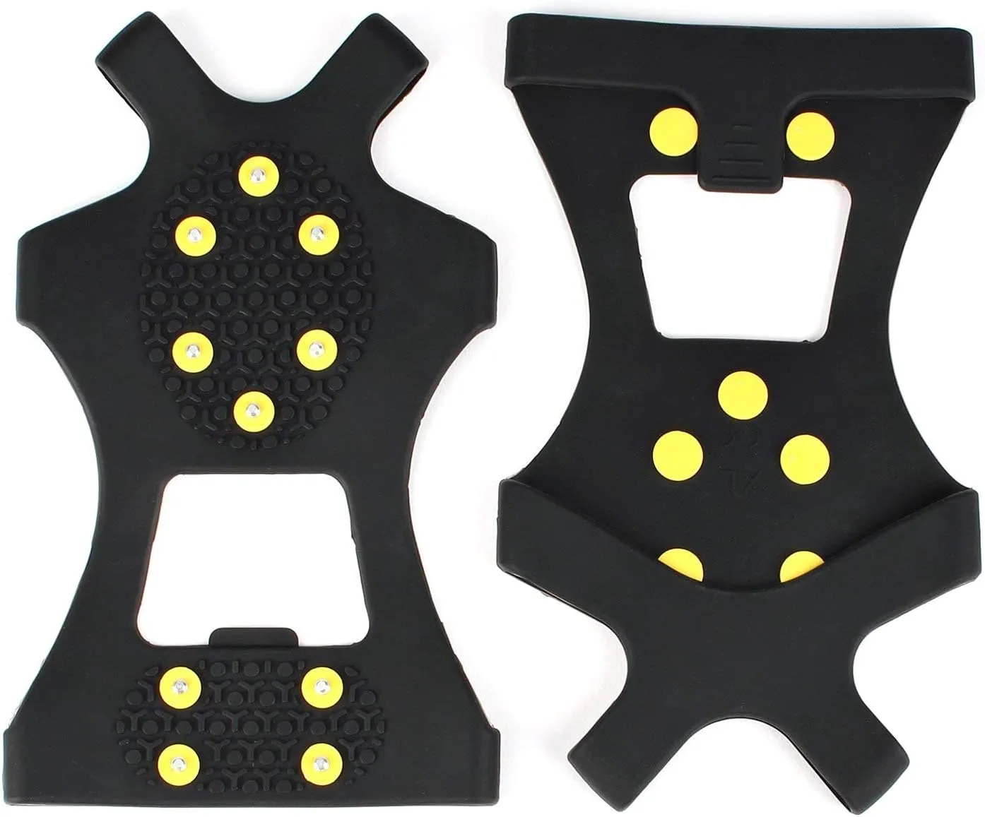 EONPOW Ice Grips, Ice & Snow Grips Cleat Over Shoe/Boot Traction Cleat Rubber Spikes Anti Slip 10 Steel Studs Crampons Slip-on Stretch Footwear
