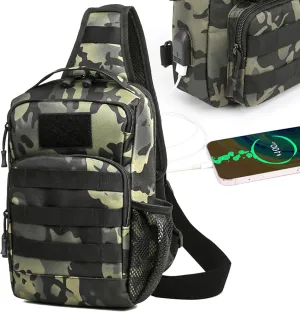 Fishing Bag Fishing Tackle Backpack with Rod Holder Waterproof Gear Sling Bag Fly Fishing Gift for Men and Women, Hunting Travel Hiking, Scorpio camouflage color