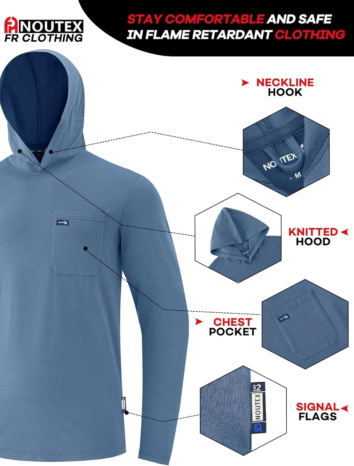 FR Shirts for Men 6oz Lightweight Fire Resistant Shirts for Man FR Long Sleeve for Men NFPA2112/CAT2
