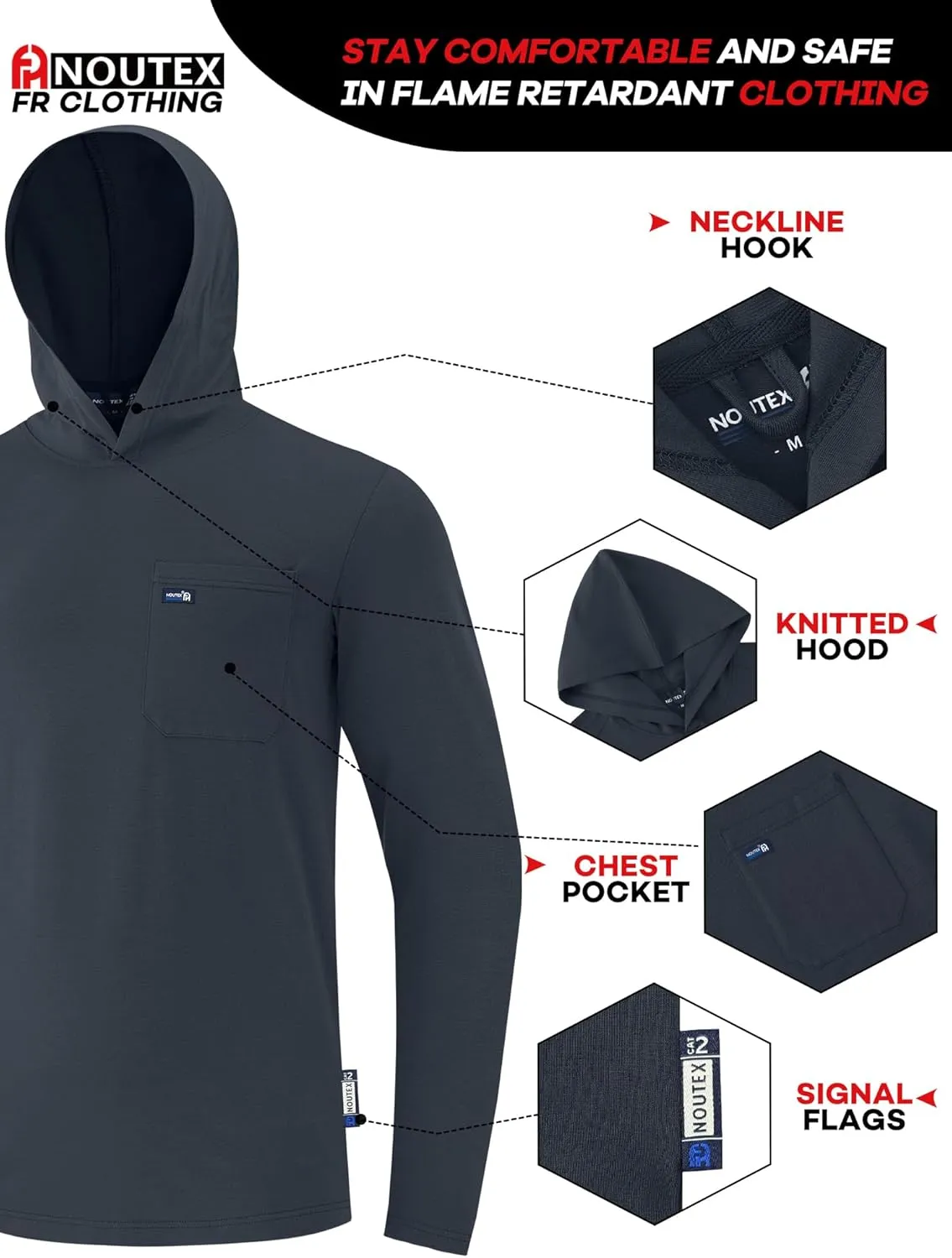 FR Shirts for Men 6oz Lightweight Fire Resistant Shirts for Man FR Long Sleeve for Men NFPA2112/CAT2