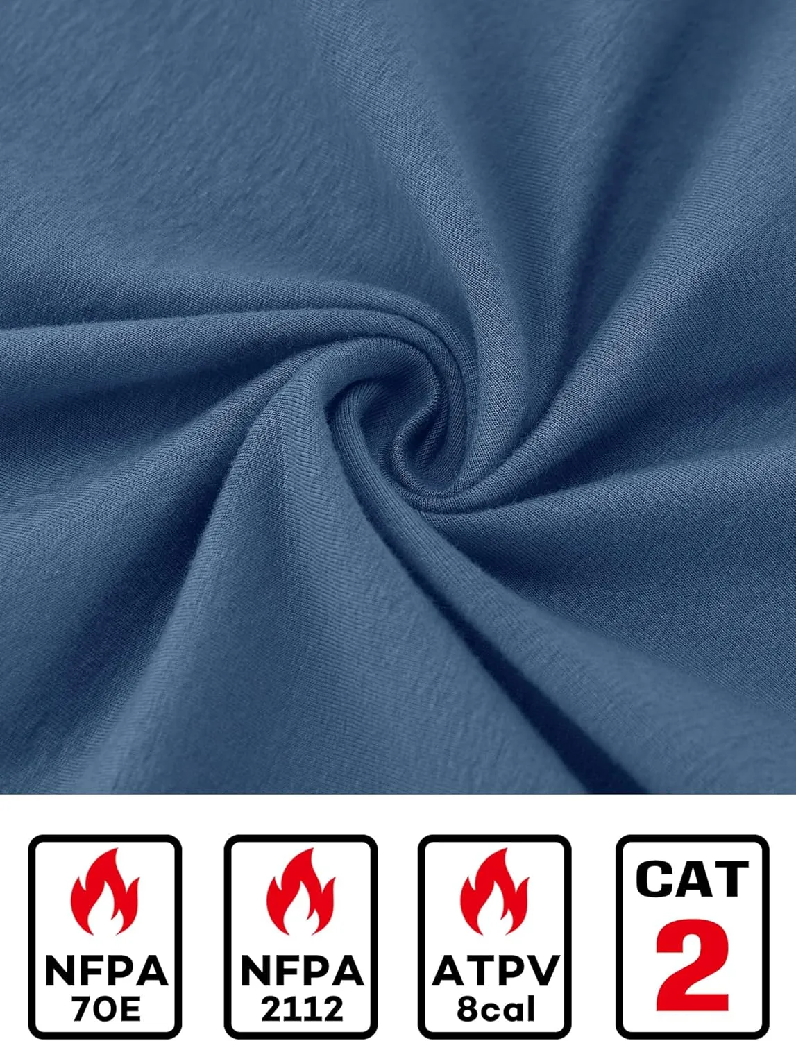FR Shirts for Men 6oz Lightweight Fire Resistant Shirts for Man FR Long Sleeve for Men NFPA2112/CAT2