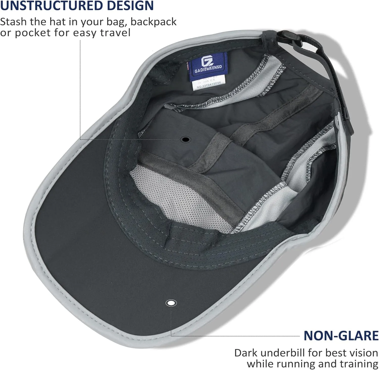 GADIEMKENSD Reflective Folding Outdoor Hat Unstructured Design UPF 50  Sun Protection Sport Hats for Womens and Mens