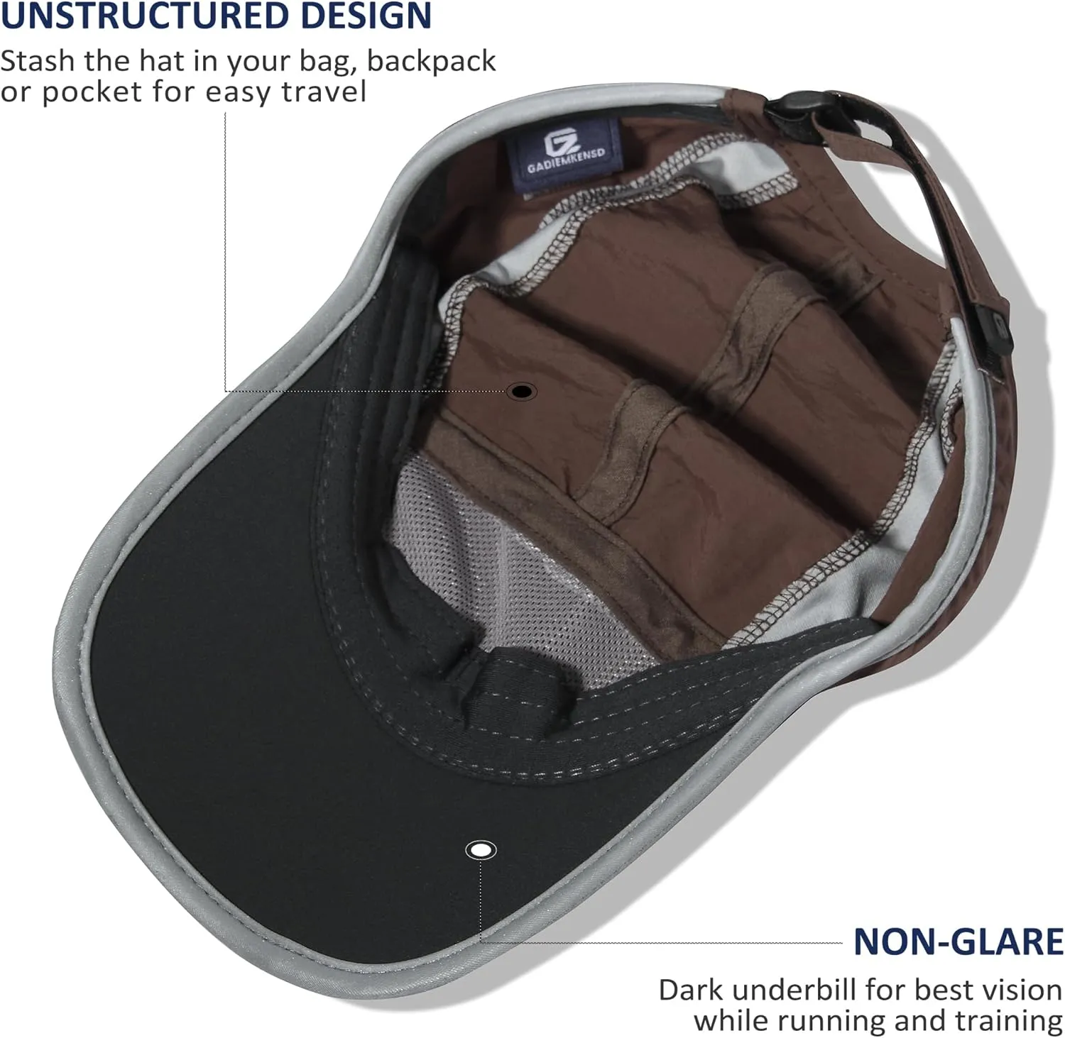 GADIEMKENSD Reflective Folding Outdoor Hat Unstructured Design UPF 50  Sun Protection Sport Hats for Womens and Mens