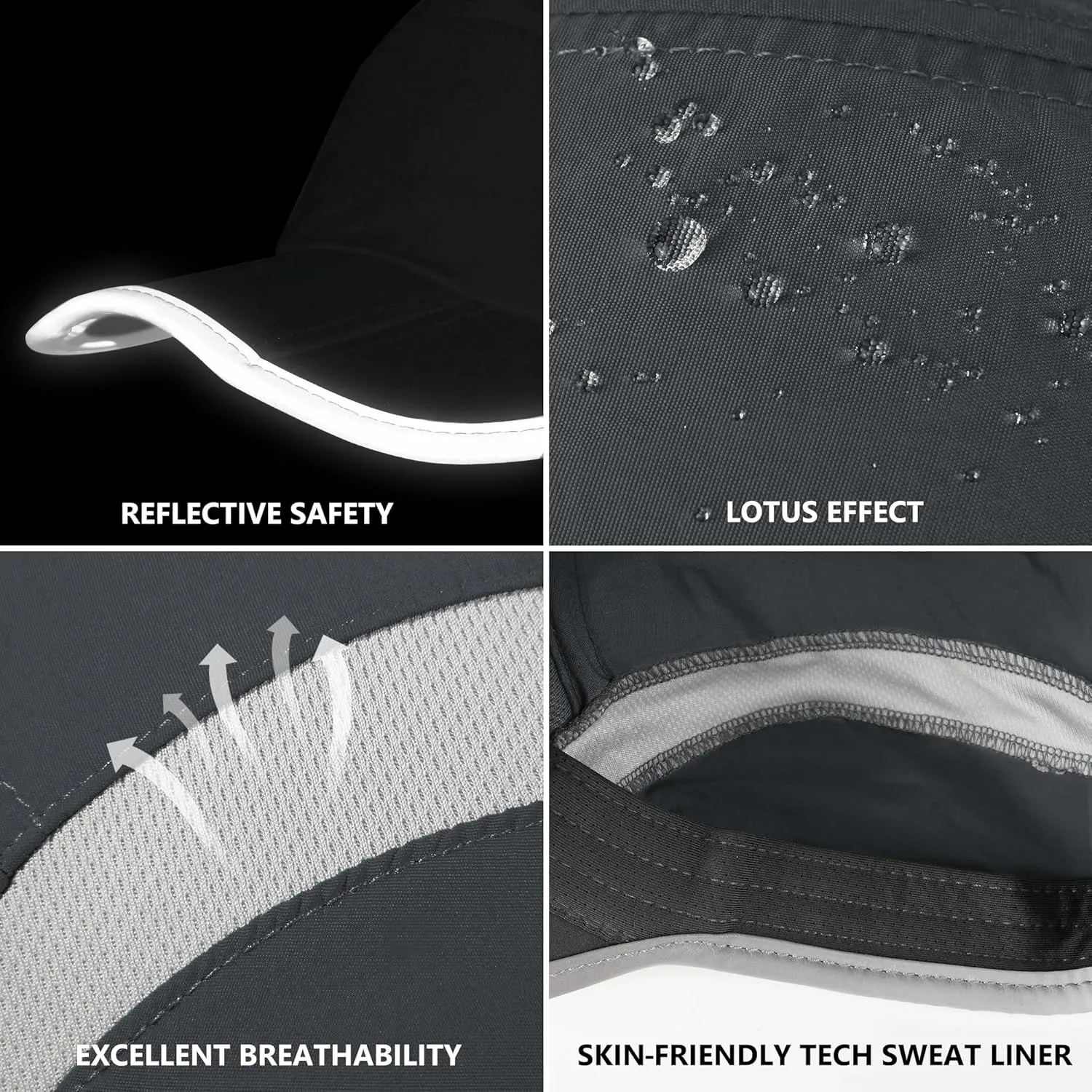 GADIEMKENSD Reflective Folding Outdoor Hat Unstructured Design UPF 50  Sun Protection Sport Hats for Womens and Mens