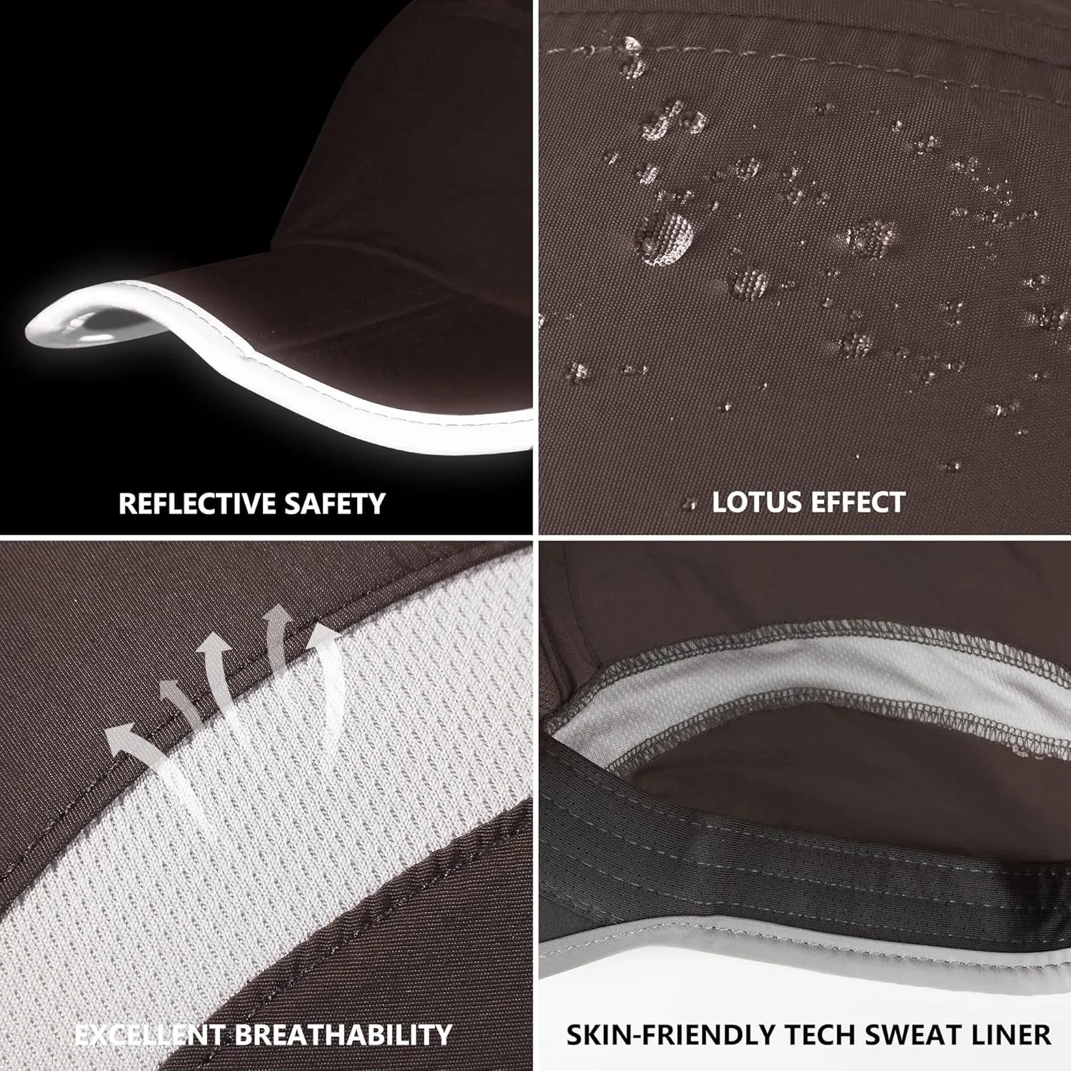 GADIEMKENSD Reflective Folding Outdoor Hat Unstructured Design UPF 50  Sun Protection Sport Hats for Womens and Mens