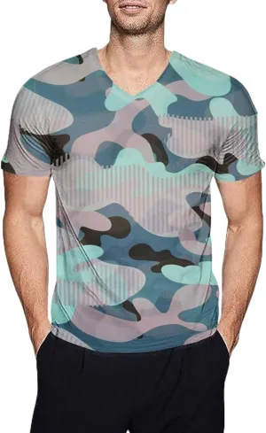 GOKKILRW Men's T Shirts Casual Camo Printed Lightweight Quick Dry Plus Size Crewneck Short Sleeve Military Hunting Tees