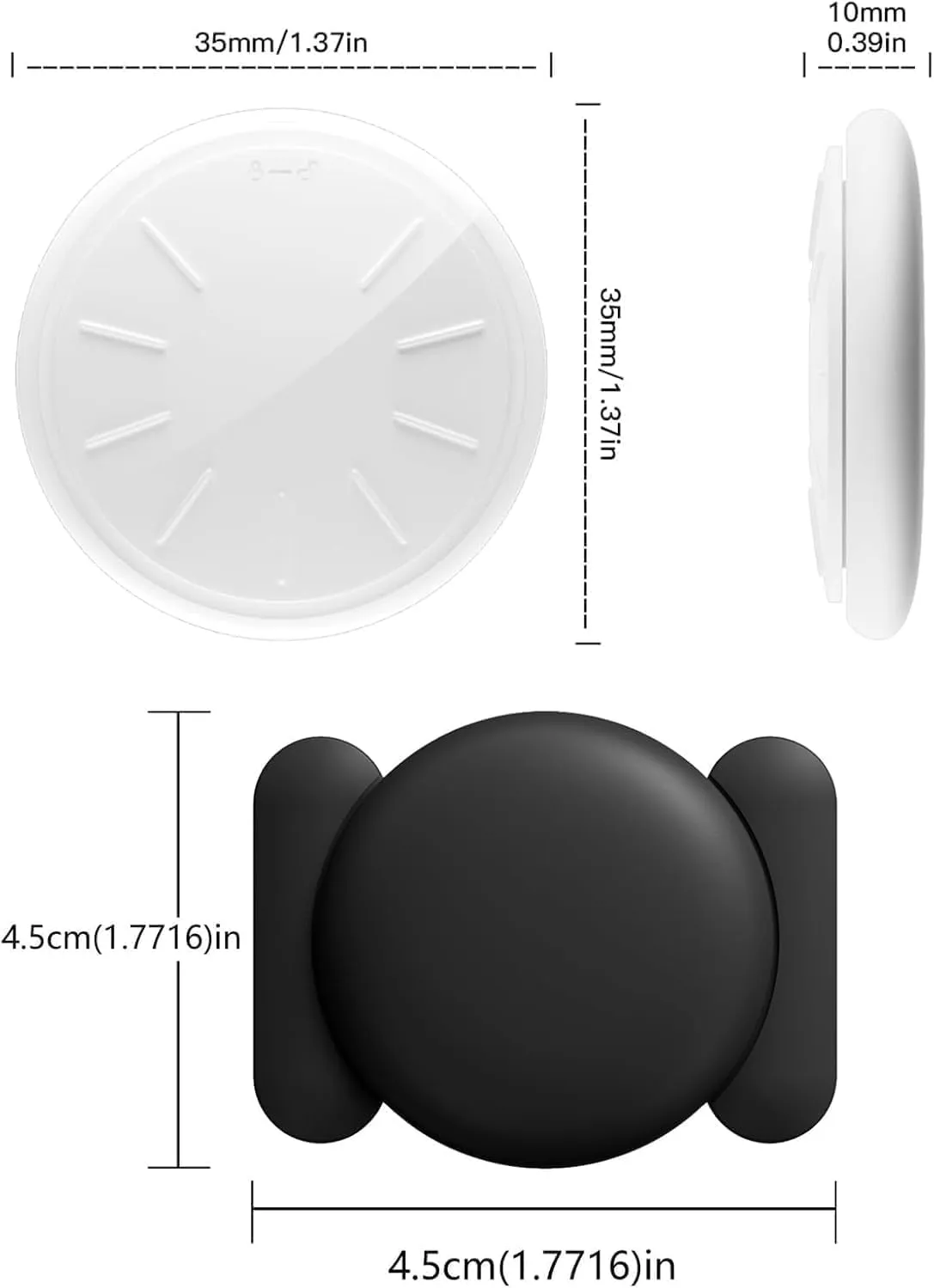 GPS Tracking Device for Vehicles,Real Time GPS Car Tracker Works with Apple Find My (iOS Only),No Monthly Fee Mini Hidden Car Tracker Device with Magnetic Case (Black,2PCS)