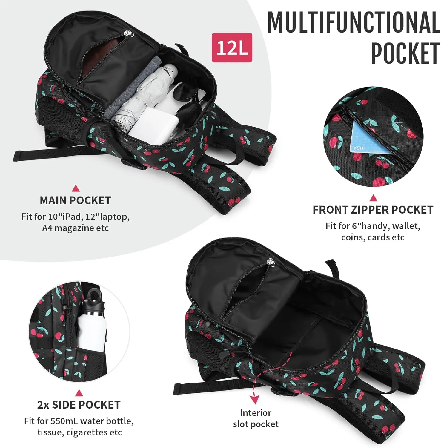 HUNTVP 10L/20L Mini Daypack Military MOLLE Backpack Rucksack Gear Tactical Assault Pack Bag for Hunting Camping Trekking