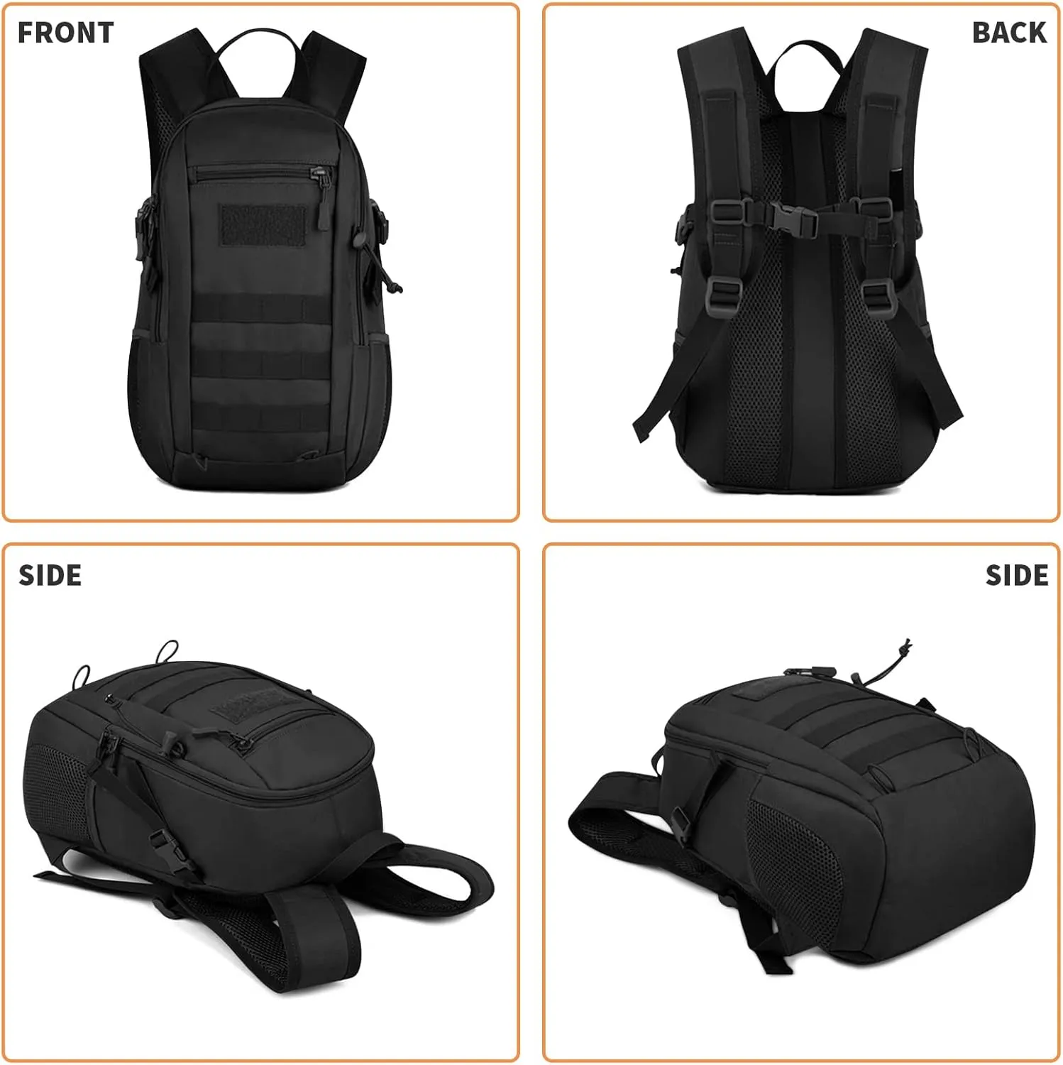 HUNTVP 10L/20L Mini Daypack Military MOLLE Backpack Rucksack Gear Tactical Assault Pack Bag for Hunting Camping Trekking
