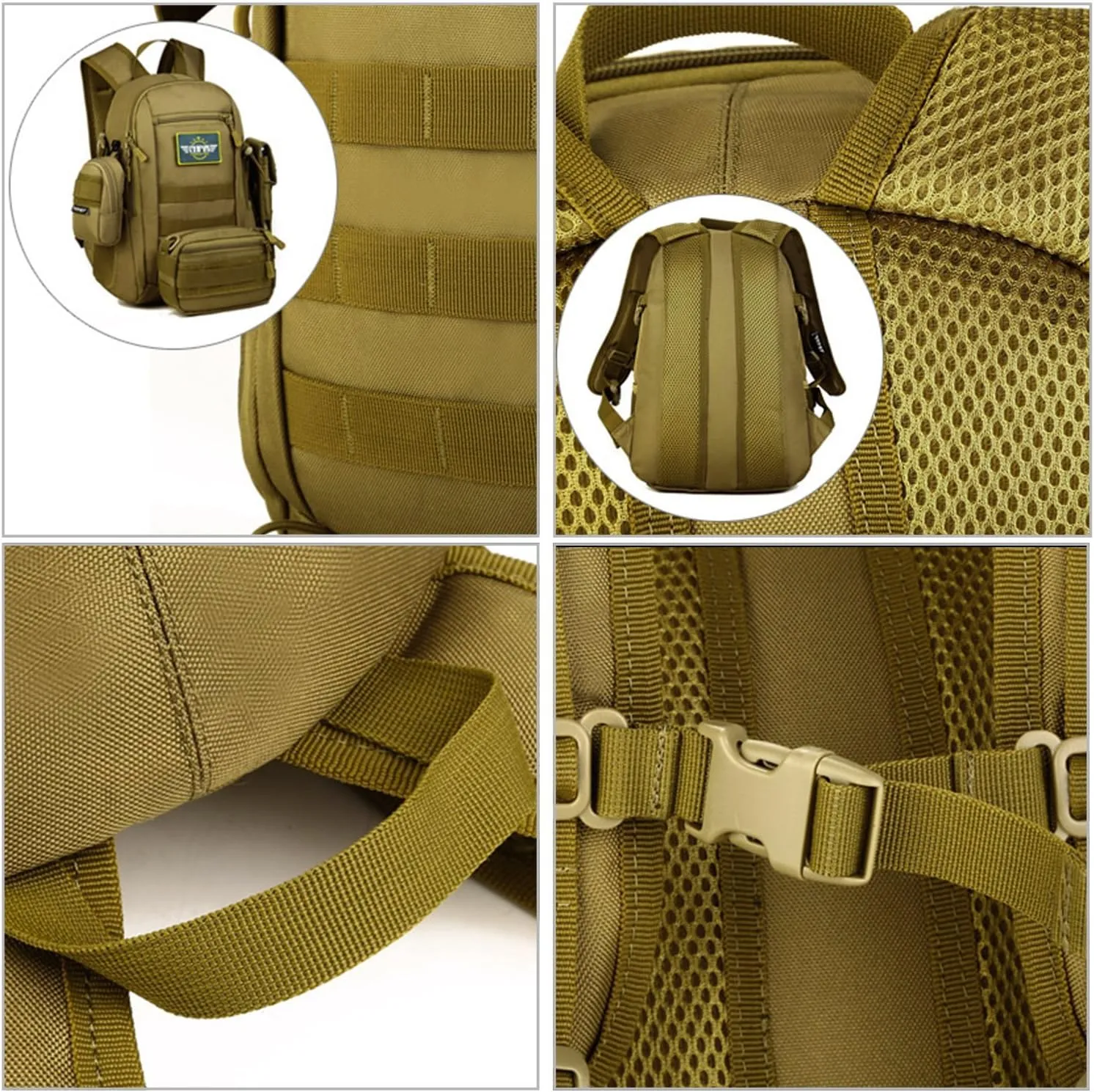 HUNTVP 10L/20L Mini Daypack Military MOLLE Backpack Rucksack Gear Tactical Assault Pack Bag for Hunting Camping Trekking