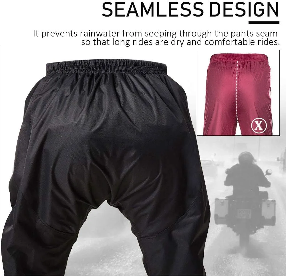 ILM Motorcycle Rain Suit for Men Waterproof Resistant Raincoat 6 Pockets 2 Pieces Packable Rainwear Jacket and Pants Model RS02