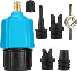 Inflatable SUP Pump Valve Adapter Set- Standard Air Valve Adapter and Nozzle Air Pump Converter for Kayaking Surfboard Inflatable Bed