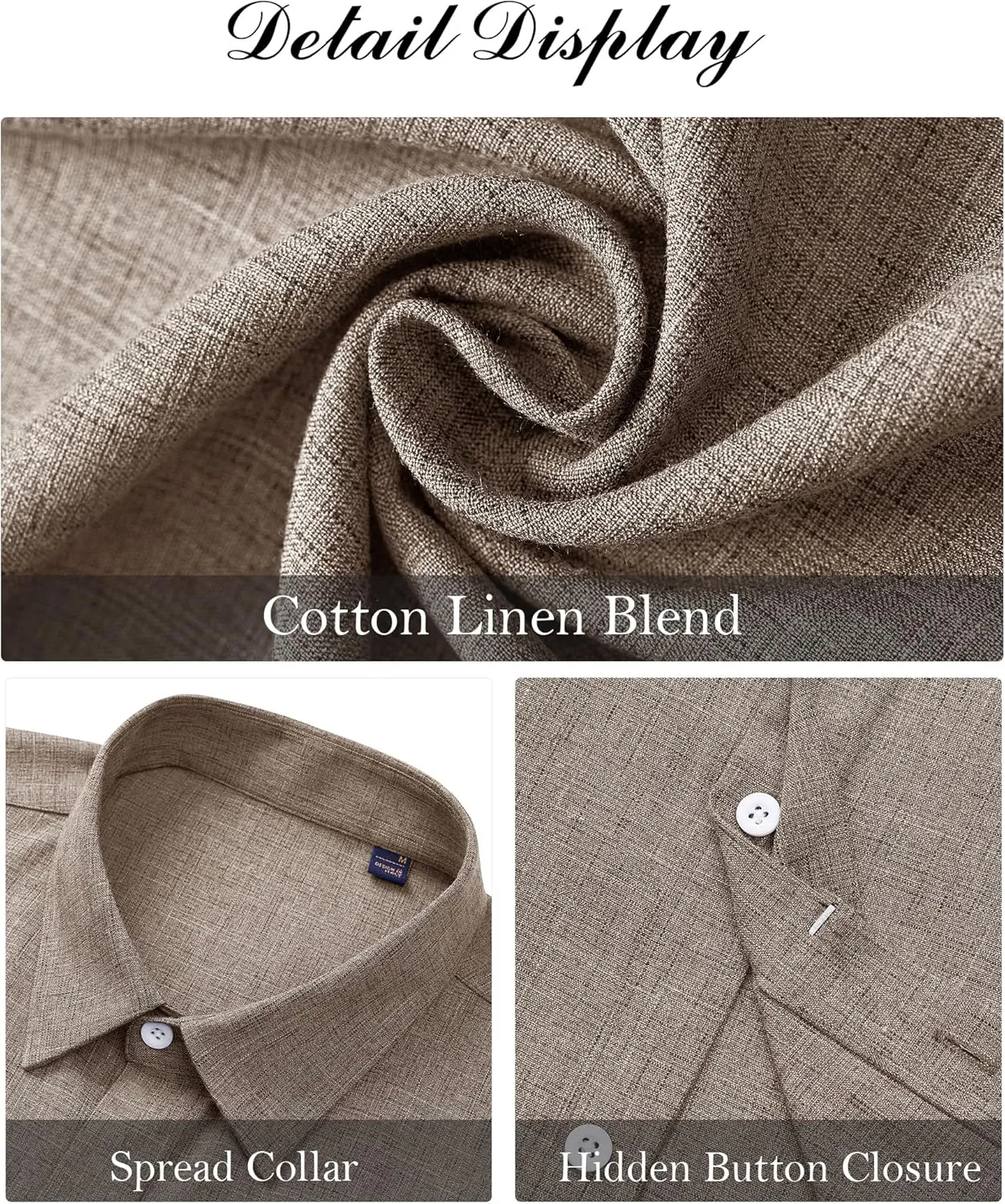 J.VER Men's Linen Shirts Casual Short Sleeve Button Down Shirt Beach Summer Vacation Holiday Wedding Cotton Tops