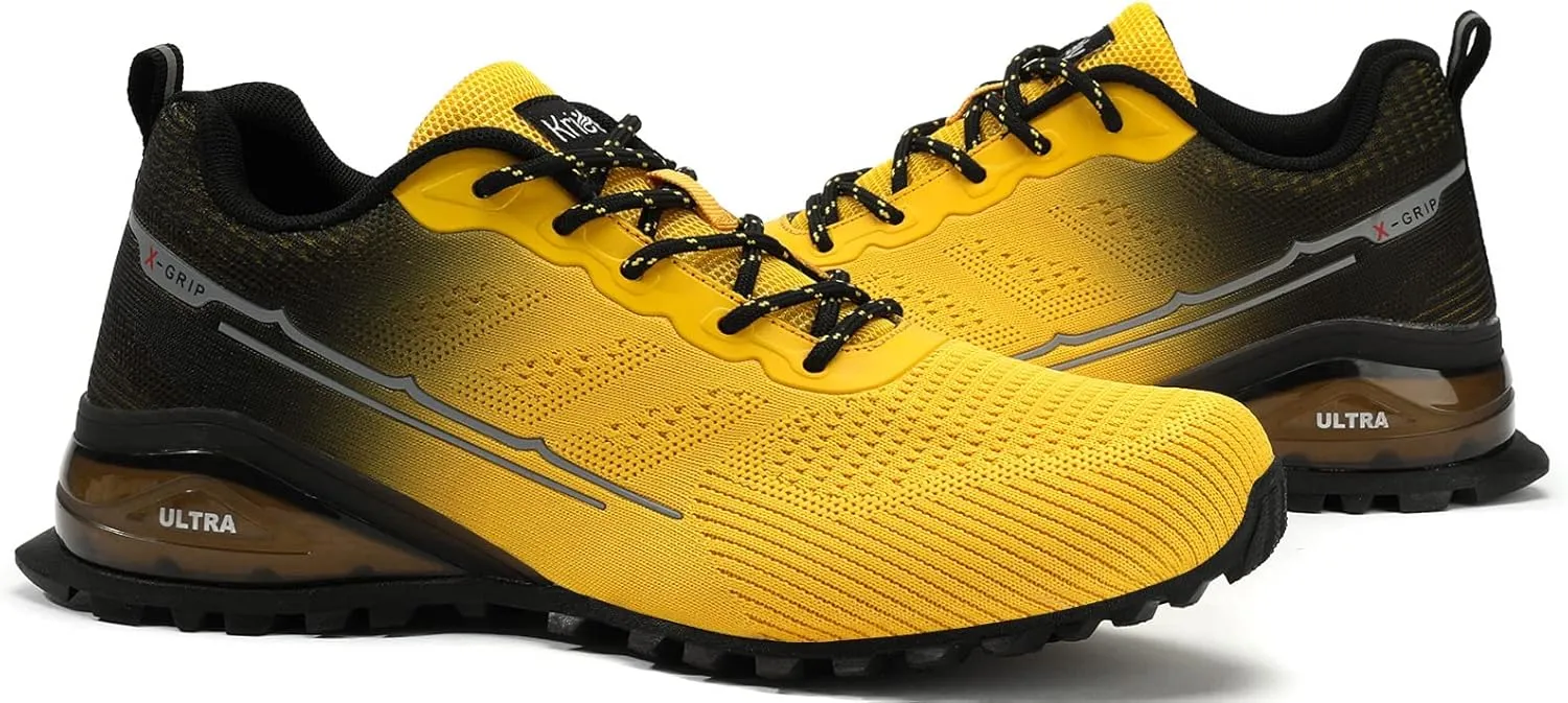Kricely Men's Trail Running Shoes Fashion Walking Hiking Sneakers for Men Tennis Cross Training Shoe Outdoor Snearker Mens Casual Workout Footwear