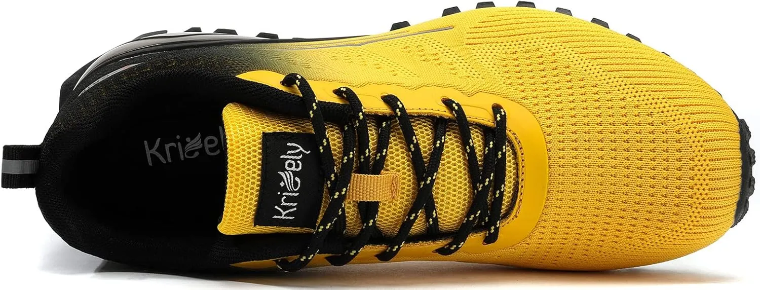 Kricely Men's Trail Running Shoes Fashion Walking Hiking Sneakers for Men Tennis Cross Training Shoe Outdoor Snearker Mens Casual Workout Footwear