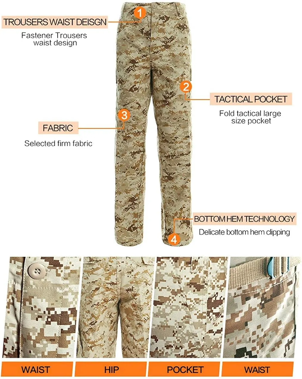 LANBAOSI Men's Tactical Hunting Uniform Combat Suit Shirt Jacket Coat and Pants Set