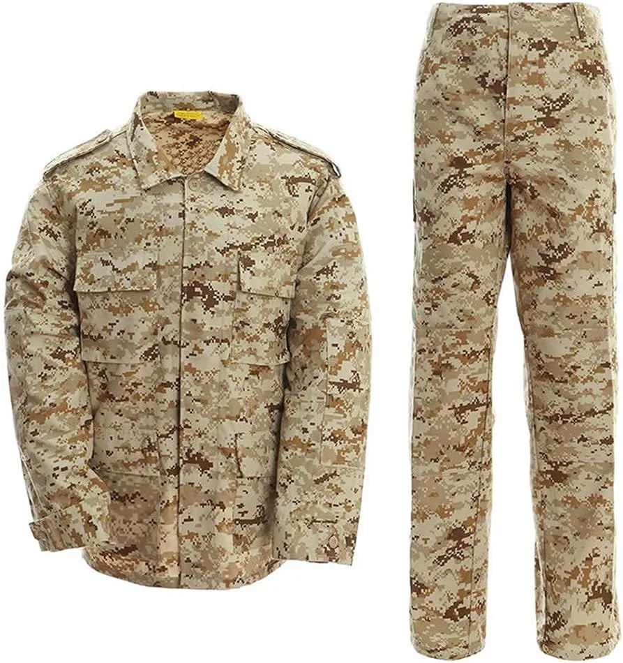 LANBAOSI Men's Tactical Hunting Uniform Combat Suit Shirt Jacket Coat and Pants Set