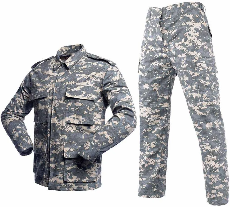 LANBAOSI Men's Tactical Hunting Uniform Combat Suit Shirt Jacket Coat and Pants Set