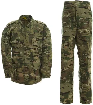 LANBAOSI Men's Tactical Hunting Uniform Combat Suit Shirt Jacket Coat and Pants Set