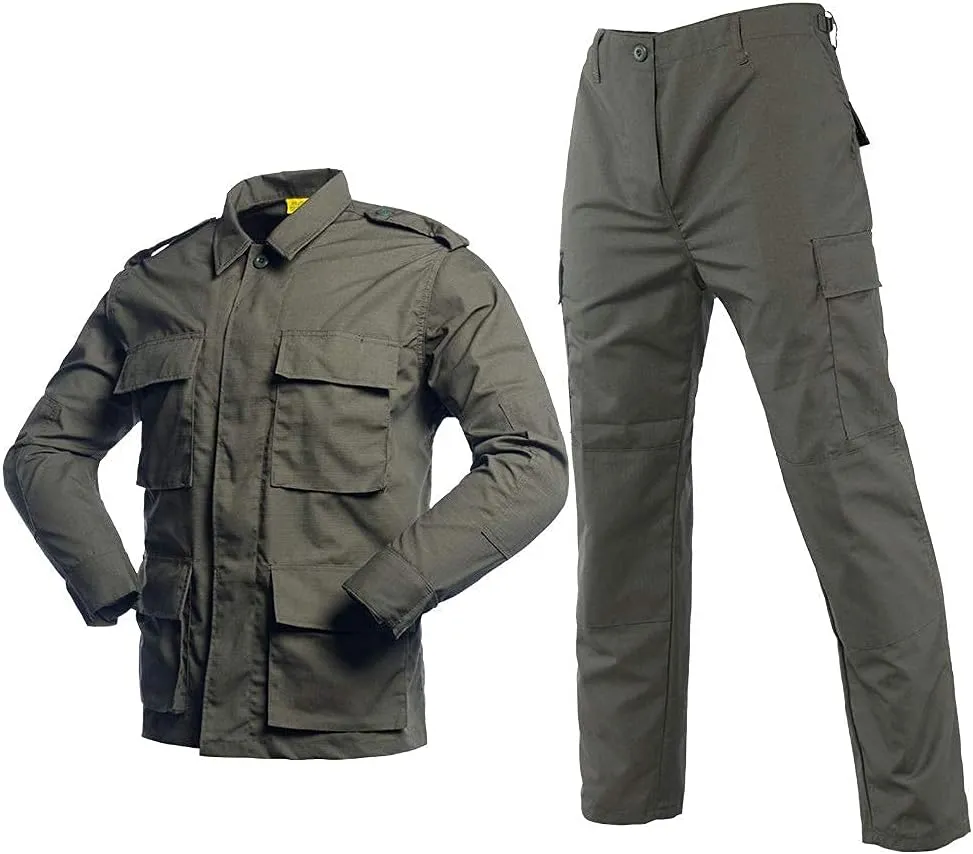 LANBAOSI Men's Tactical Hunting Uniform Combat Suit Shirt Jacket Coat and Pants Set