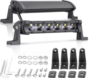 LED Light Bar 6 Inch, Niwaker 2PCS 96W Flood Light Bar Single Row Driving Lights Backup Lights Slim LED Pods Lights Off Road Fog Lights for Truck SUV Bike UTV ATV Toyota Boat