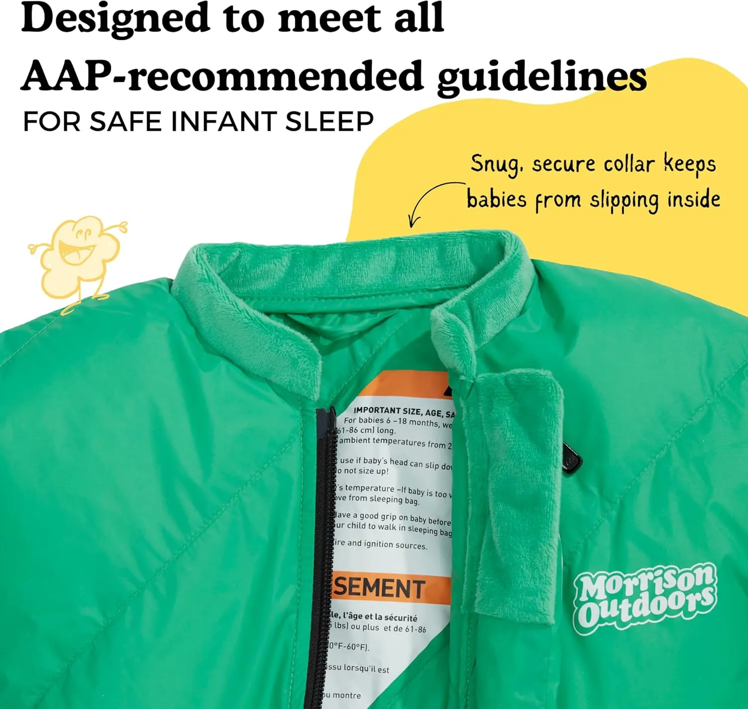 Little Mo 40 Baby Sleeping Bag (6-18 Months) The Camping Sleeping Bag for Babies and Toddlers with Adjustable Open-and-Close Cuffs and Thick, Lofty Insulation.