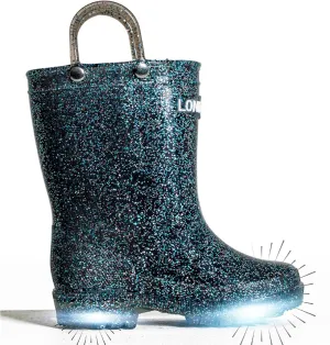 Lone Cone Kids Rain Boots for Girls & Boys  Waterproof Natural Rubber Toddler Rain Boots with Non-Slip Outsole & Easy Pull Handles  Solid, Pattern & Glitter Designs