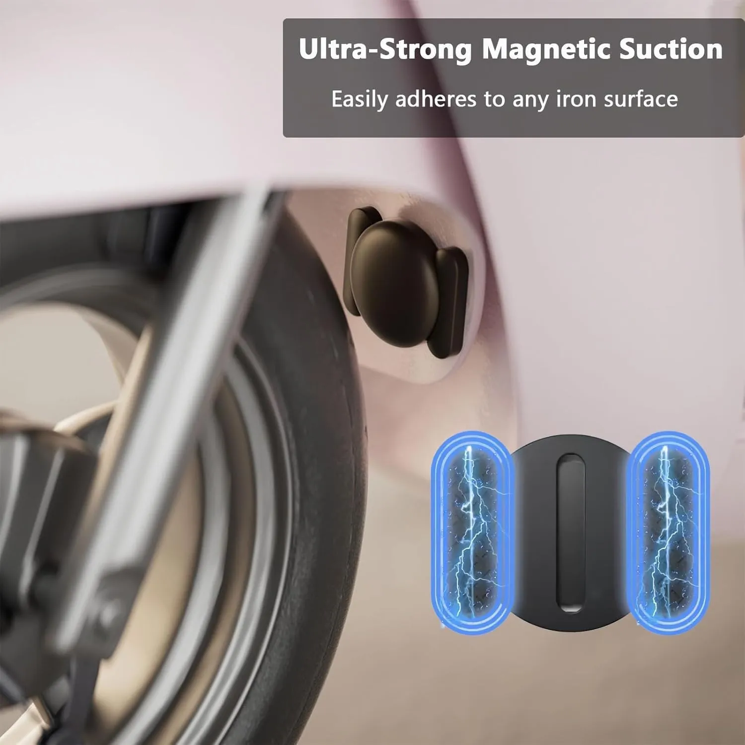 Mini Car GPS Tracking Device for Cars, Vehicles etc, 1PCS Real Time GPS Tracker for Vehicles, Work with Find My (iOS Only), Hidden Car Tracker with Magnetic Waterproof Case, Black