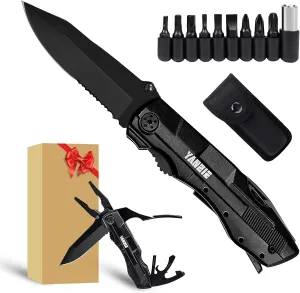 Multitool Pocket Knife with Switch Blades, Can Opener, Wire Cutter, Plier Screwdrivers, Fishing Knife for Camping Hunting, Gift for Men/Kid/Him