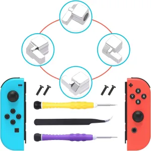 [New Version]Replacement Latches Compatible with Switch/ Switch OLED JoyCon, Lock Buckles Repair Tool Kit Compatible with Switch JoyCons with Screwdrivers and Tweezer