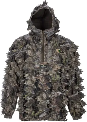 North Mountain Gear - Premium Camouflage Leafy Hunting Jacket For Men- 1/2 Zip With Hood