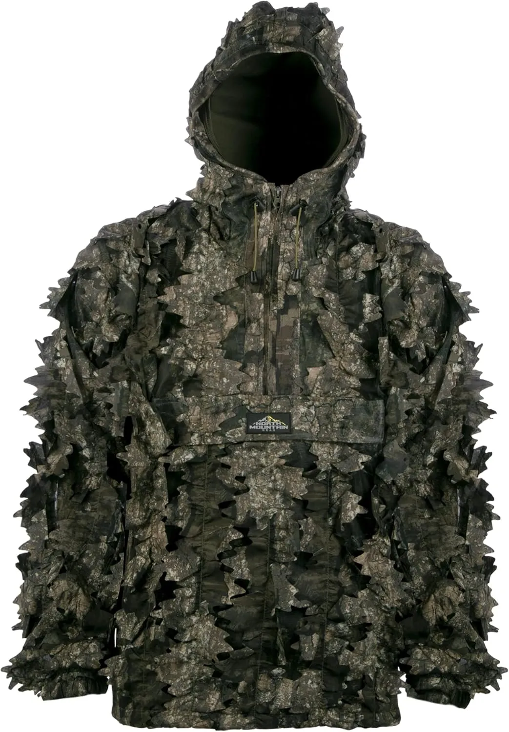 North Mountain Gear - Premium Camouflage Leafy Hunting Jacket For Men- 1/2 Zip With Hood
