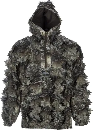 North Mountain Gear - Premium Camouflage Leafy Hunting Jacket For Men- 1/2 Zip With Hood