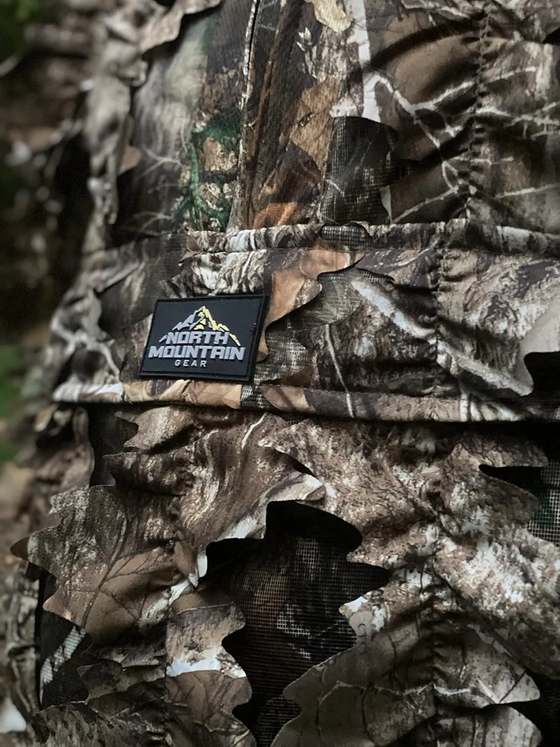 North Mountain Gear - Premium Camouflage Leafy Hunting Jacket For Men- 1/2 Zip With Hood