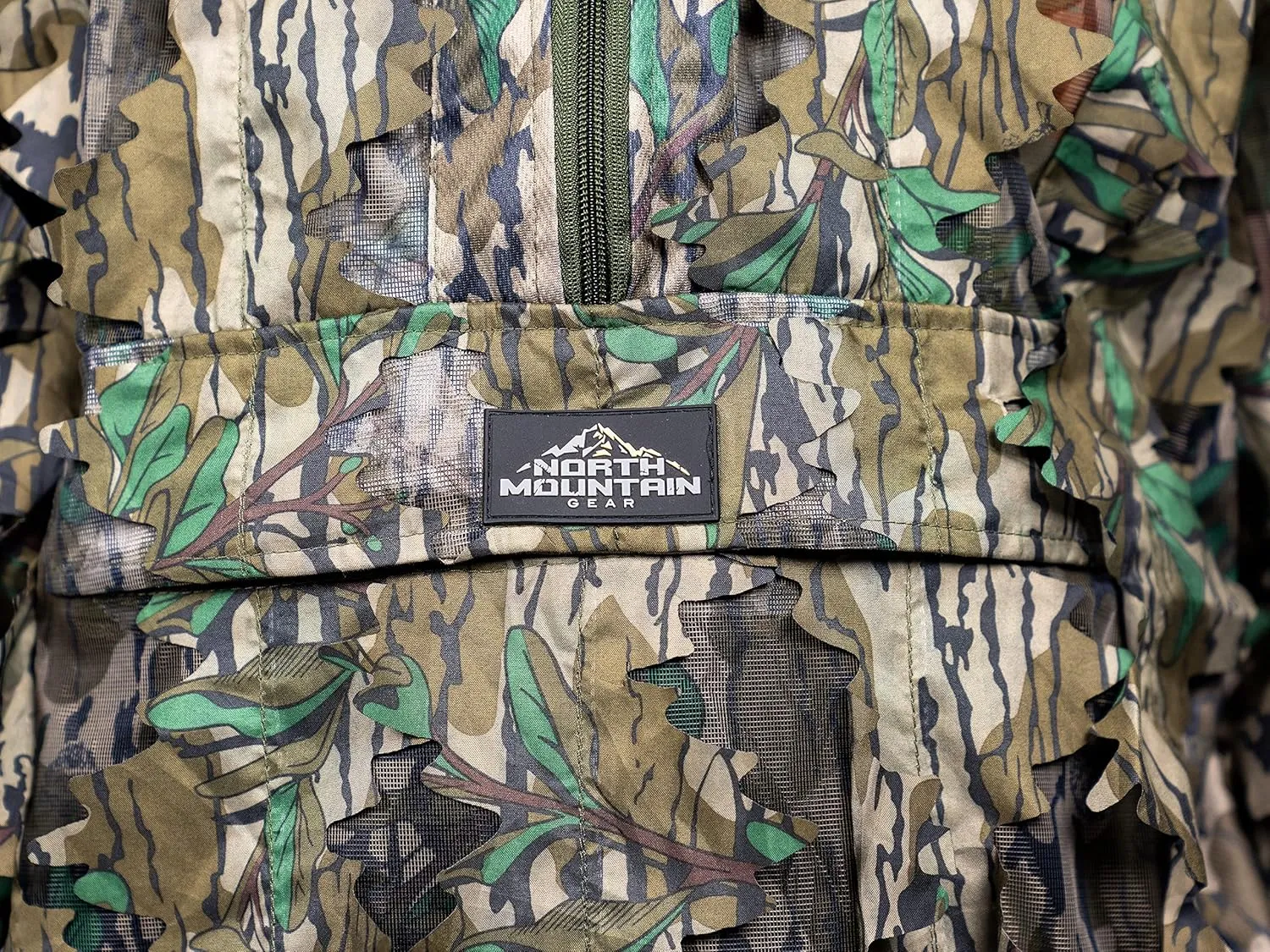 North Mountain Gear - Premium Camouflage Leafy Hunting Jacket For Men- 1/2 Zip With Hood